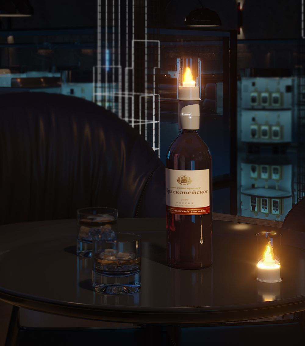 Wine Bottle Flame Lamp